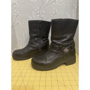 Harley Davidson Women’s Biker Boots US 10 Style 84168 Black Zip Up